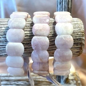 Kunzite Natural Healing Crystal Stretch Bangle Bracelet